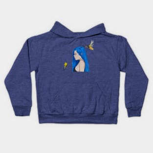 enfadada con aves Kids Hoodie